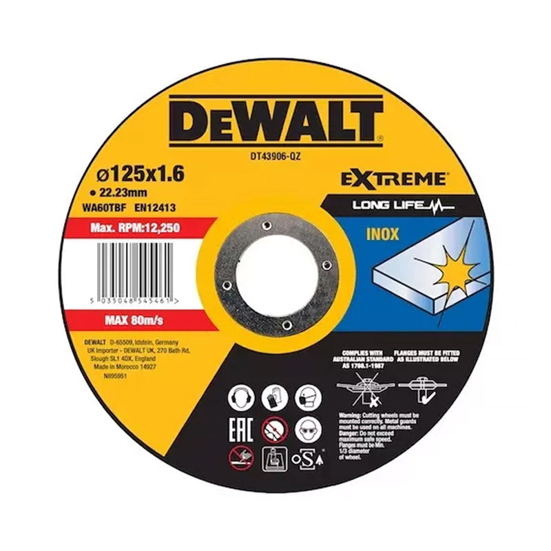 Lot de 25 Disques à tronçonner l'inox 125x22,2mm, moyeu plat DEWALT - Image 4