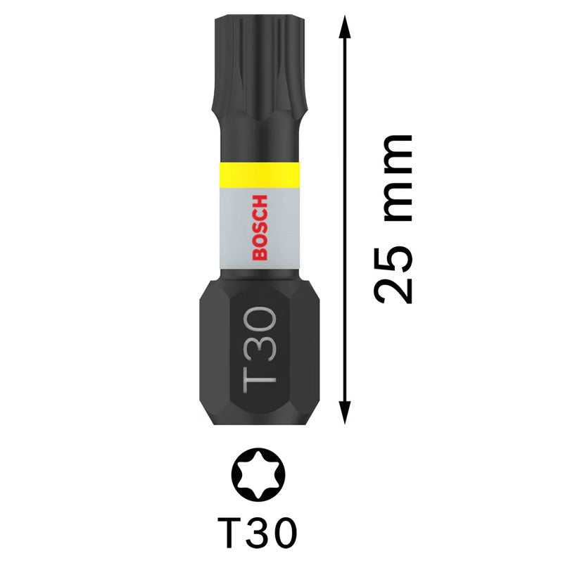 Embouts 6 pans T30 BOSCH Impact Control 25 mm - 2 pièces - Image 2