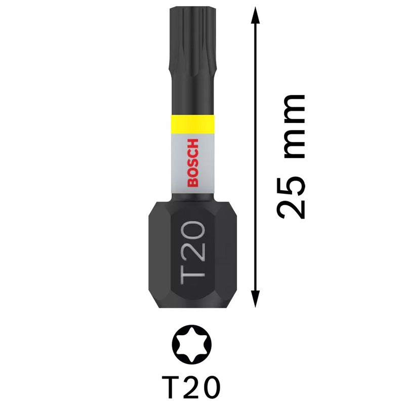 Embouts 6 pans T20 BOSCH Impact Control 25 mm - 2 pièces - Image 2