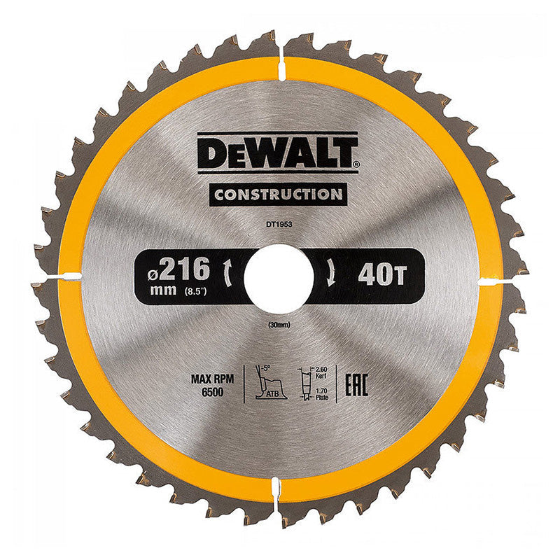 Lame de scie circulaire portative DEWALT Carbure Construction - Image 6