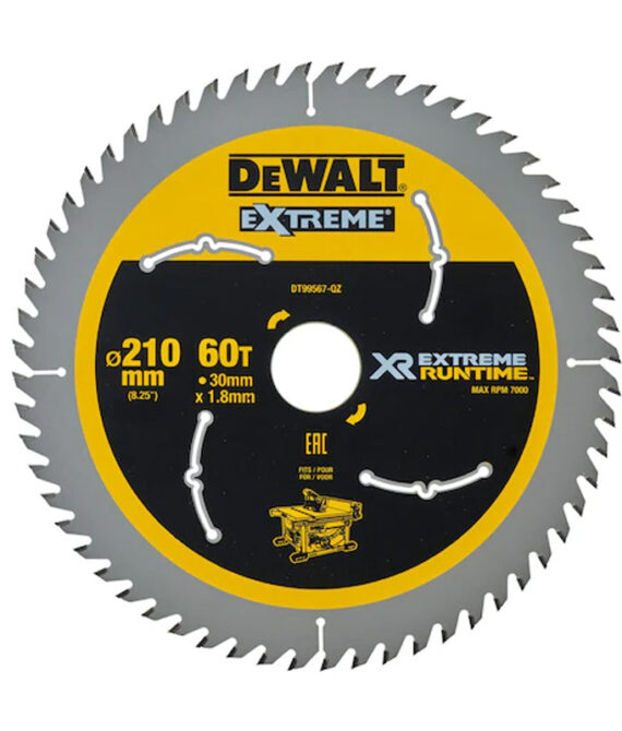 Lame de scie circulaire stationnaire DEWALT DT99567-QZ Carbure XR Runtime Ø210x30mm, 60 dents