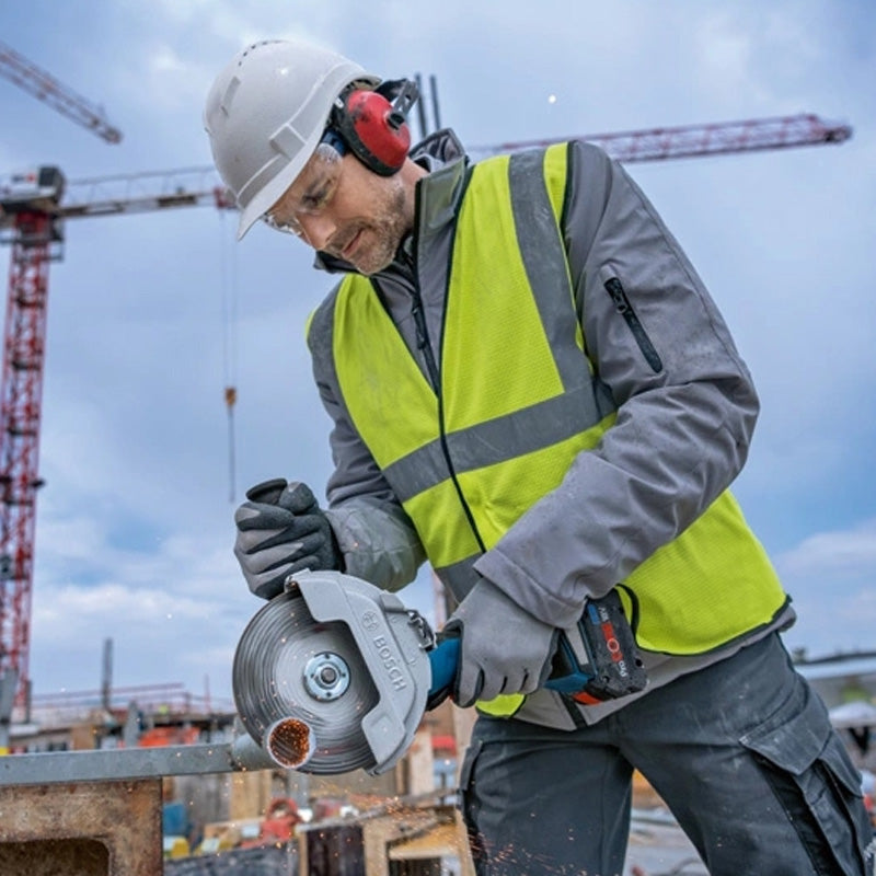 Meuleuse 180mm 18V Biturbo BOSCH GWS 18V-180 P solo L-Boxx + 1 disque diamant et 2 disques inox - Image 4