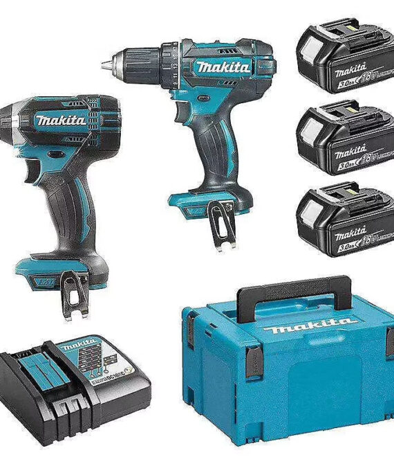 Pack 2 outils MAKITA DLX2127J1 (DDF482+DTD152+BL1830×3+DC18RC+MAK3)