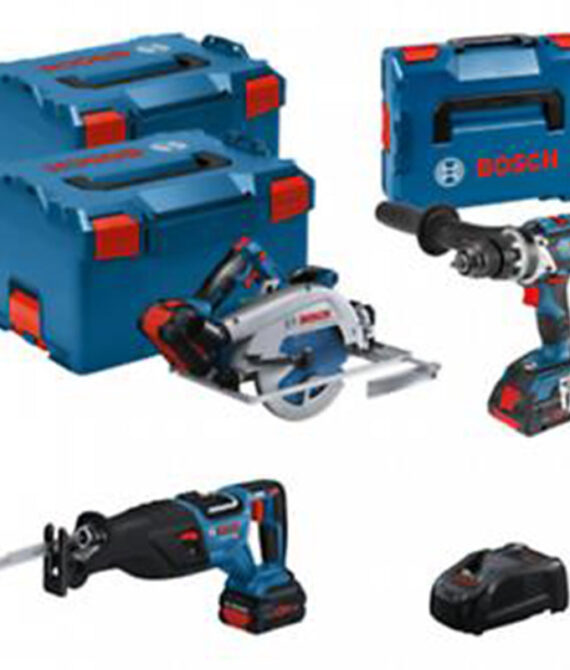 Pack  3 outils 18V BOSCH : GSB 18V-110C + GKS 18V-68GC + GSA 18V-28 + 1 batterie 4,0 Ah (ProCORE) + 2 batteries 5,5 Ah (ProCORE) + GAL 1880CV (L)