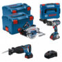 Pack  3 outils 18V BOSCH : GSB 18V-110C + GKS 18V-68GC + GSA 18V-28 + 1 batterie 4,0 Ah (ProCORE) + 2 batteries 5,5 Ah (ProCORE) + GAL 1880CV (L)