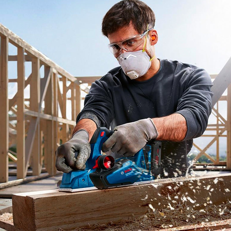 Rabot 82mm 18V BOSCH GHO 18V-26 solo L-Boxx, butée et sac à poussière - Image 4