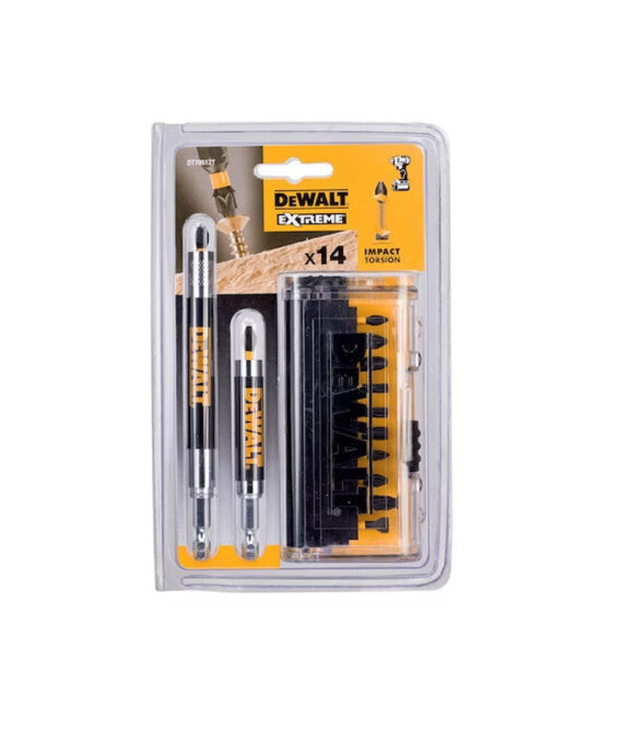Coffret 14 pièces avec embouts de vissage Impact Torsion + 2 Porte-embouts magnétiques DEWALT DT70512T-QZ