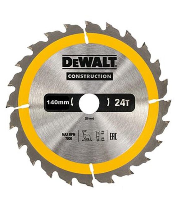 Lame de scie circulaire DEWALT – Ø140x20mm – 24 dents