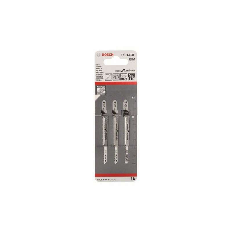 Lot de 3 lames de scie sauteuse T 101 AOF BOSCH 2608636432 Special for Laminate - Image 2