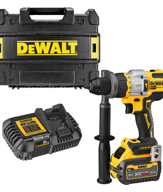Perceuse visseuse à percussion 54V DEWALT DCD999T1-QW Brushless avec une batterie 6,0 Ah FLEXVOLT